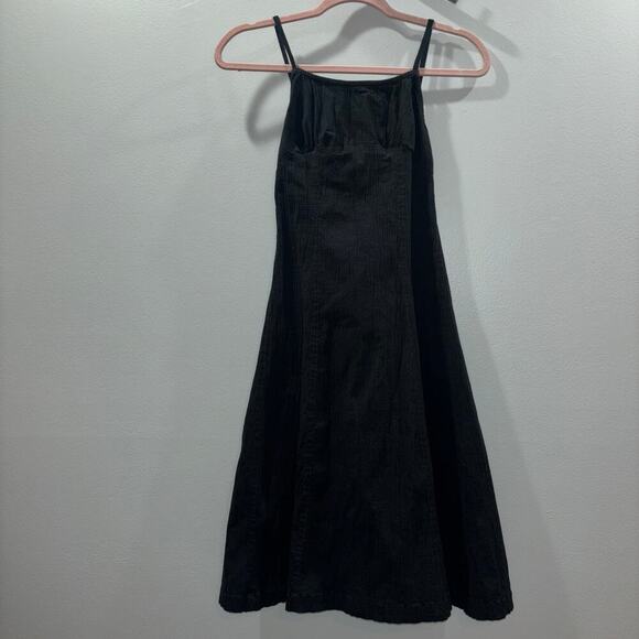 Free People Black Midi Dress Size Small | Button Back Tie Straps - Picture 7 of 15